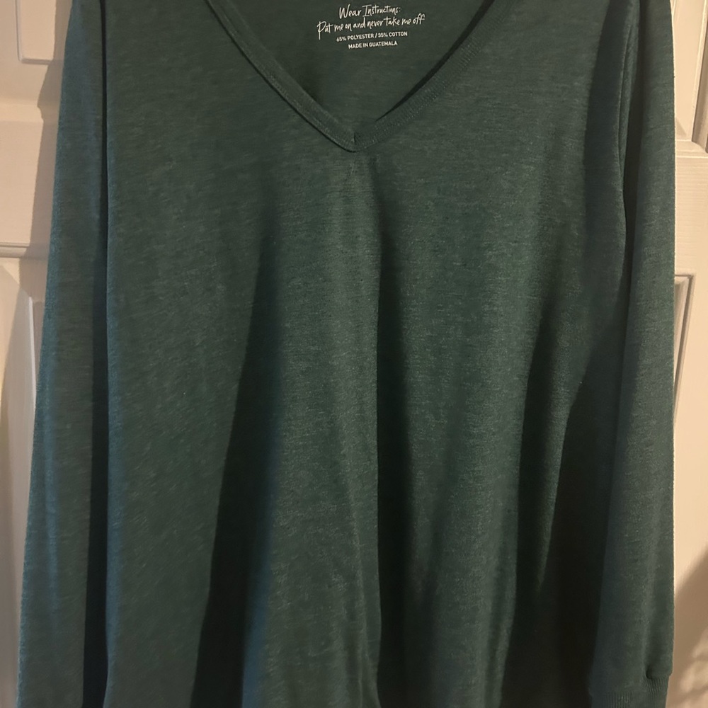Torrid Green V-Neck Blouse